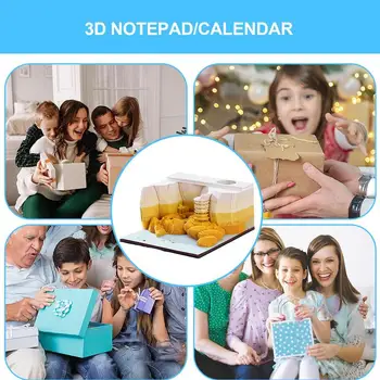 3D блокноты для заметок, 3D Блокнот, 3D Кубики для заметок, форма пейзажа, 3D Настольный календарь, мини-модель пейзажа, Офисные аксессуары, подарок 4