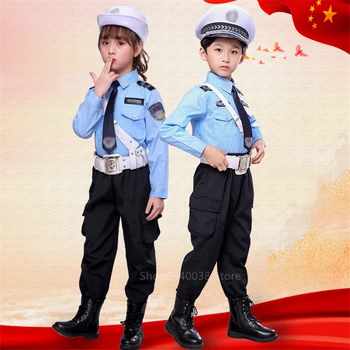 Хэллоуин, Крошечный мальчик-полицейский, полицейская форма, косплей-костюм для детской карнавальной вечеринки, Армейский Рождественский подарок, Необычная карнавальная вечеринка для детей 4