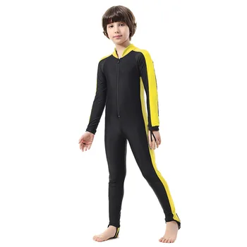 Детские цельные костюмы для мальчиков и девочек, защита от сыпи для серфинга, длинные гидрокостюмы на молнии с длинными рукавами, купальники, купальные костюмы 5