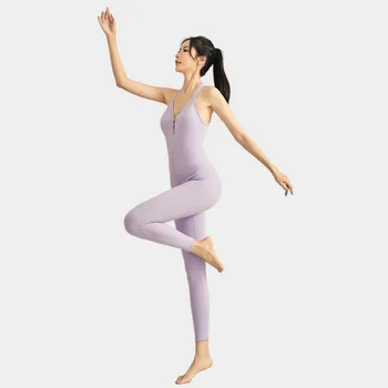 Женская одежда для йоги и фитнеса, облегающий Дышащий быстросохнущий спортивный комбинезон для спортзала 2023 5
