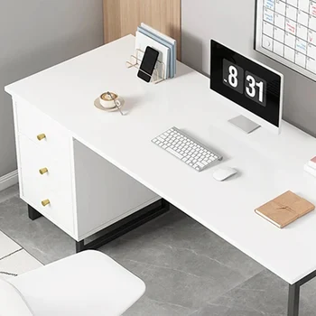 Компьютерный верстак, офисный стол, стол-секретер для спальни, простые офисные столы, Одноместные Роскошные шкафы для ноутбука, рабочая мебель 5