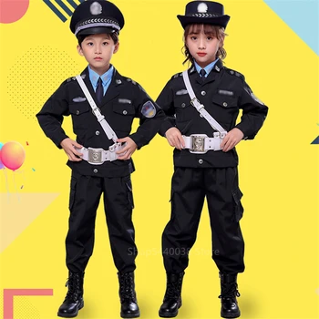 Хэллоуин, Крошечный мальчик-полицейский, полицейская форма, косплей-костюм для детской карнавальной вечеринки, Армейский Рождественский подарок, Необычная карнавальная вечеринка для детей 5